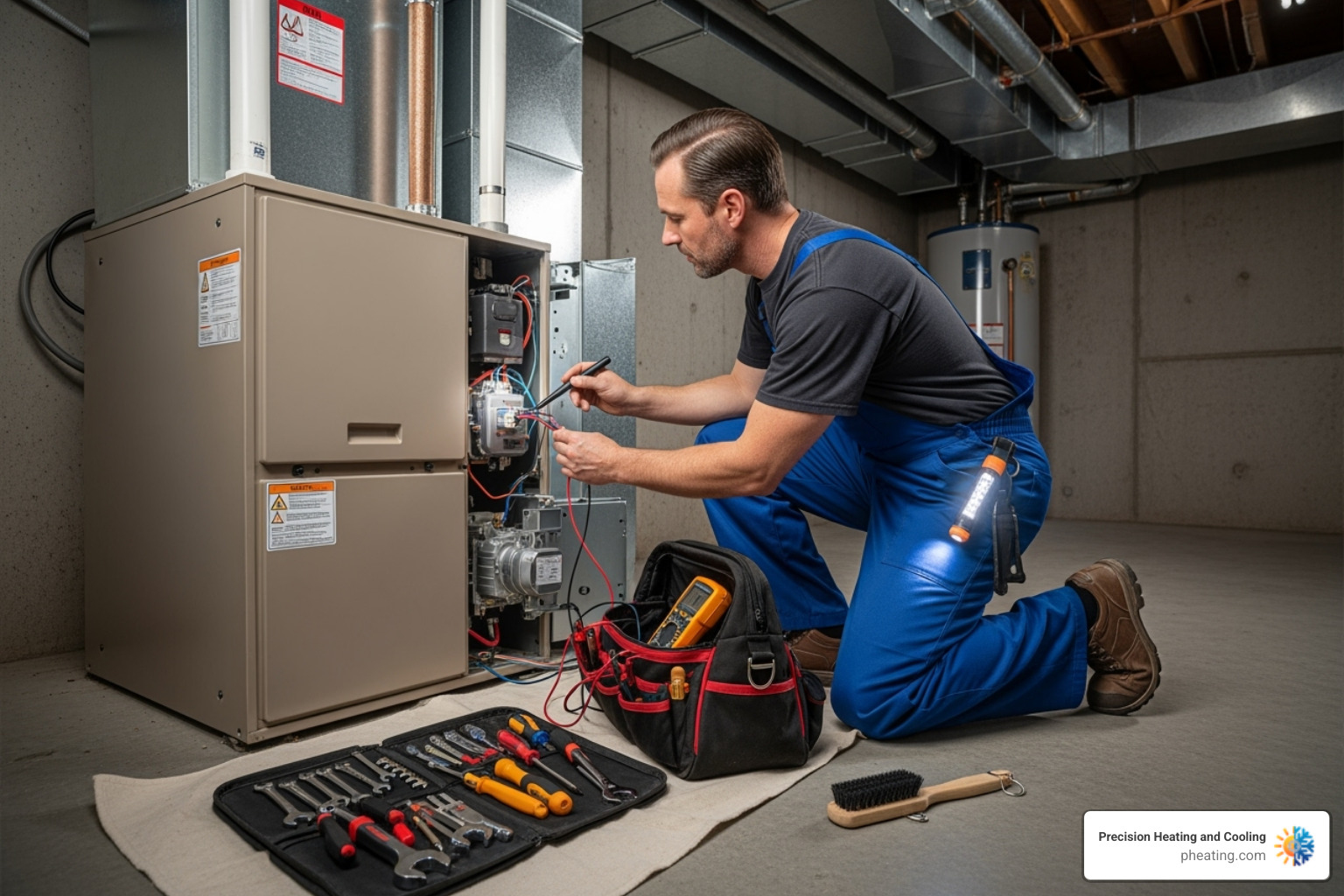calendar with a finger pointing to a date in early fall - furnace tune up calendar with a finger pointing to a date in early fall - furnace tune up