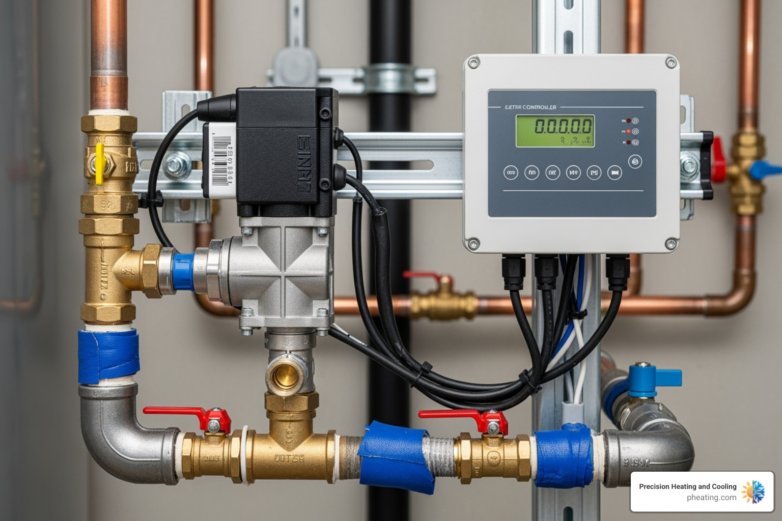 Image of a solar water heater circulation pump and controller unit - solar water heater repair Image of a solar water heater circulation pump and controller unit - solar water heater repair