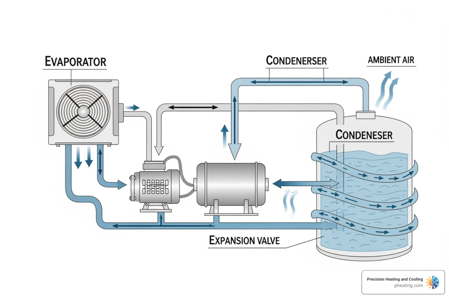 diagram illustrating the refrigeration cycle within a heat pump water heater - heat pump water heater how it works diagram illustrating the refrigeration cycle within a heat pump water heater - heat pump water heater how it works