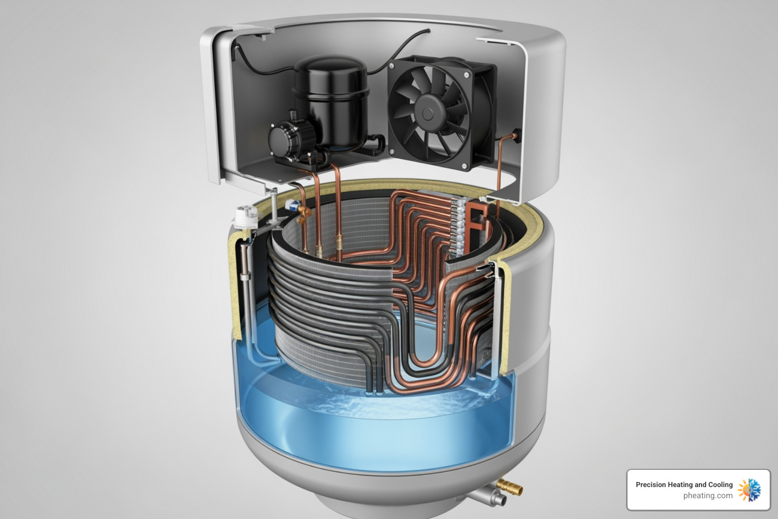 cutaway view of a heat pump water heater with major components labeled - heat pump water heater how it works cutaway view of a heat pump water heater with major components labeled - heat pump water heater how it works