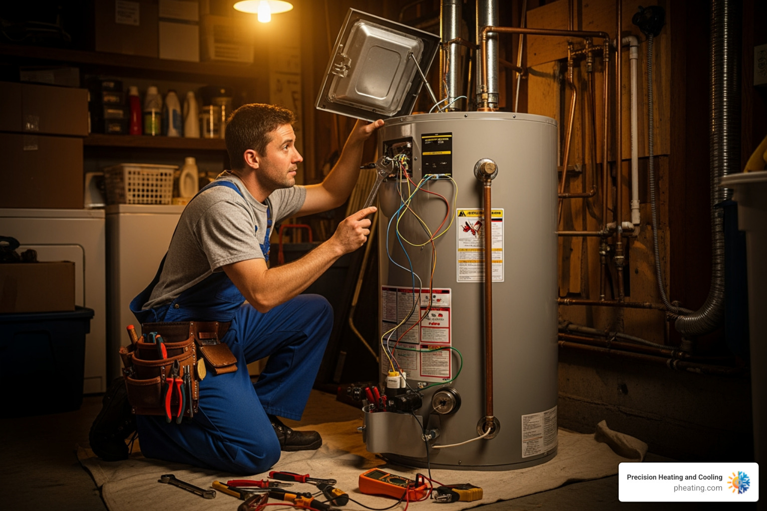 Infographic showing five common water heater repair questions: signs you need repair, causes of failure, repair vs replacement decision factors, emergency leak response steps, and maintenance tips to extend lifespan - water heater repair san jose