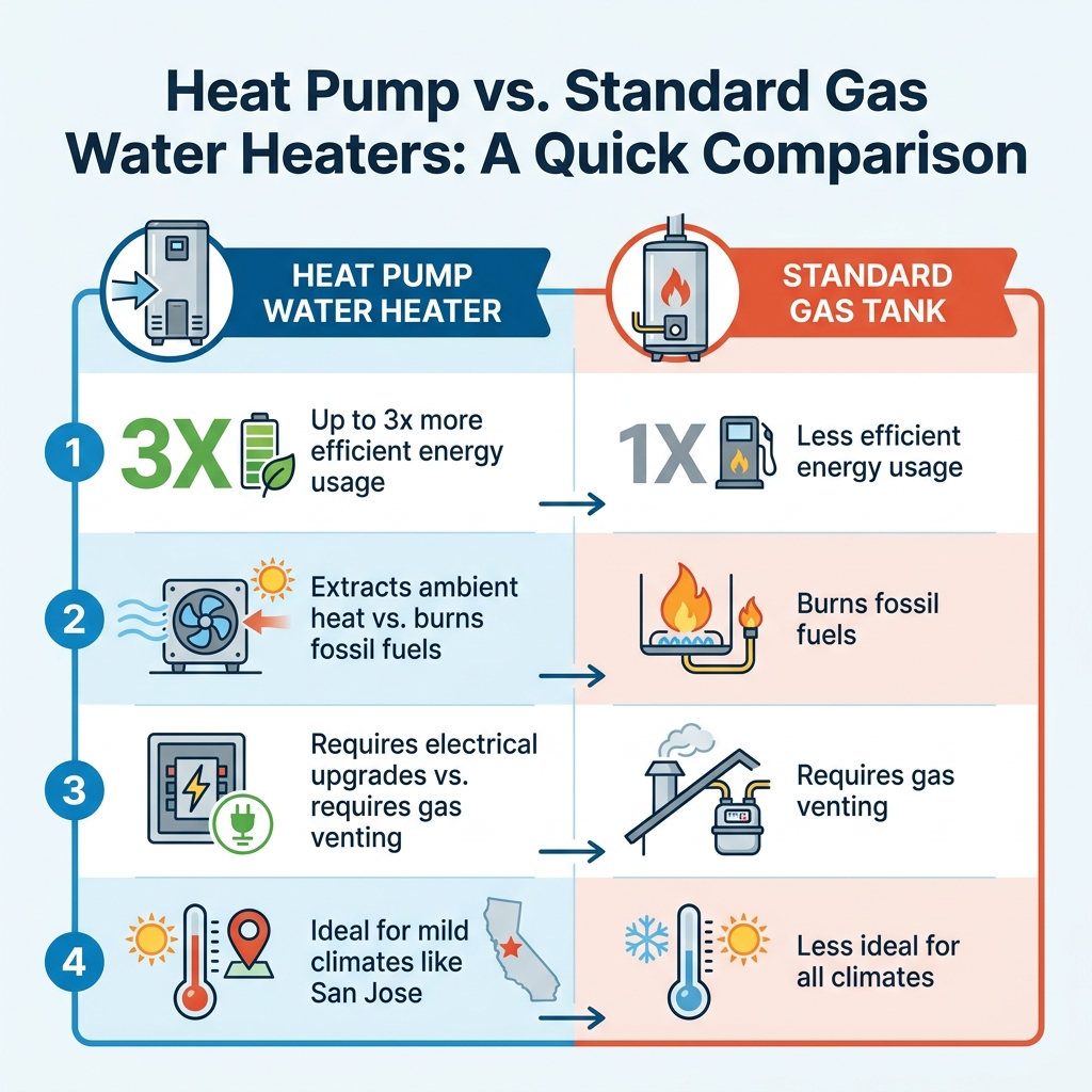 Heat Pump vs. Standard Gas Water Heaters: A Quick Comparison