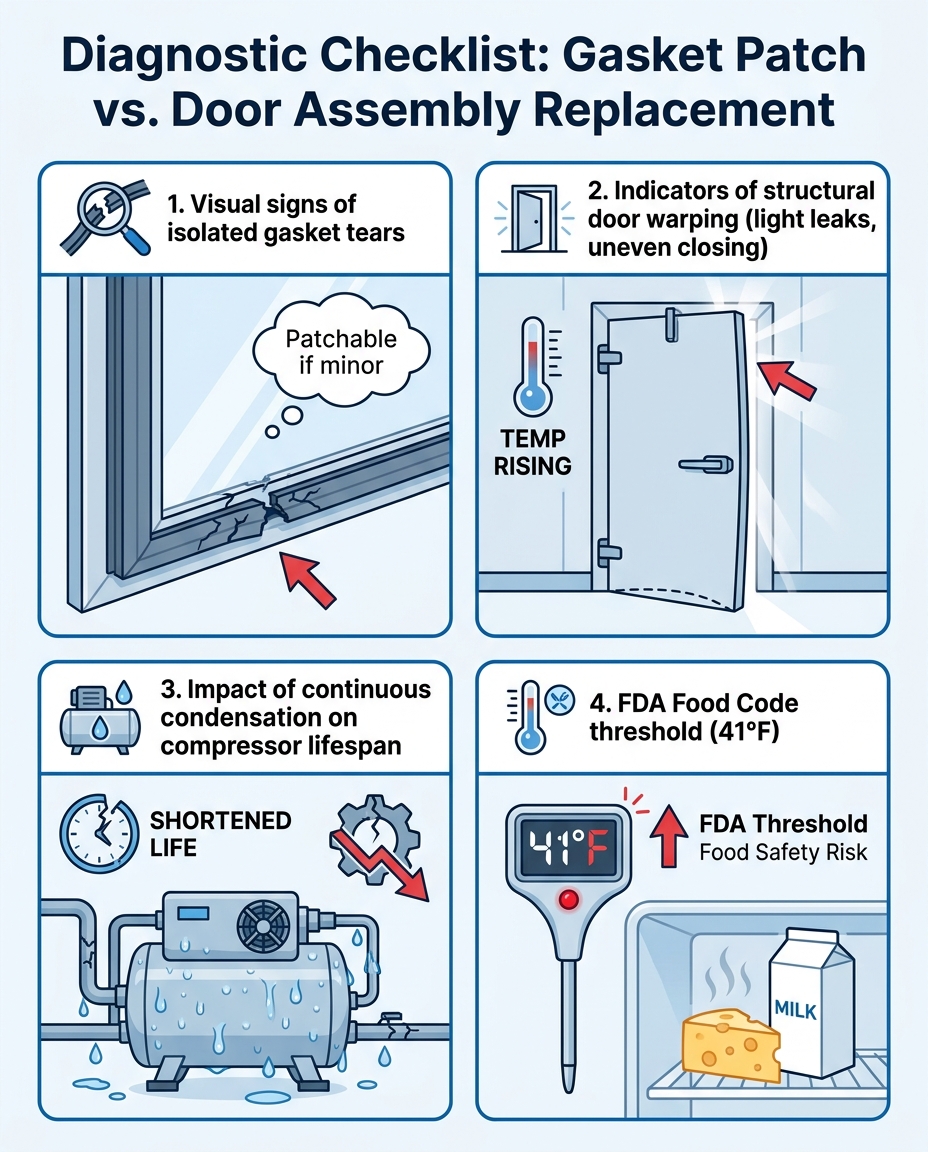 Diagnostic Checklist: Gasket Patch vs. Door Assembly Replacement