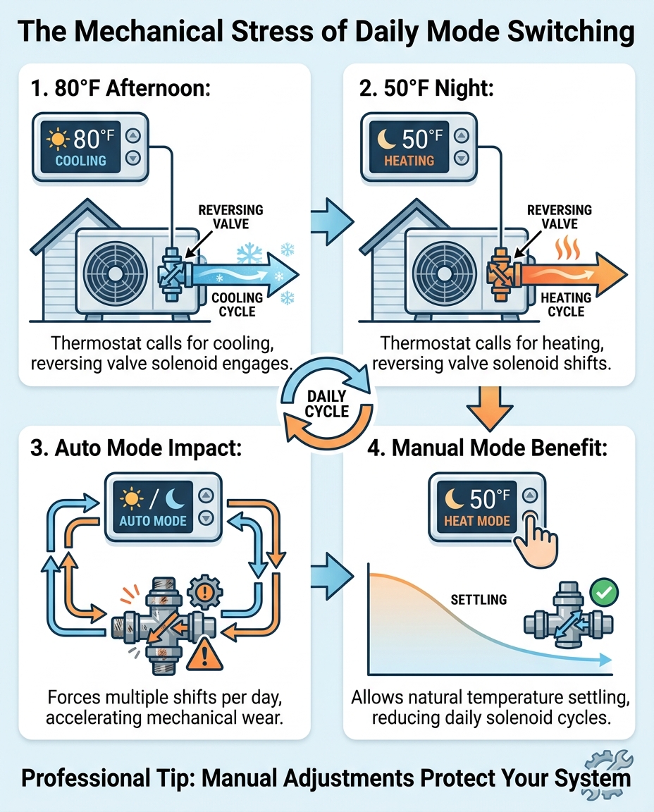 The Mechanical Stress of Daily Mode Switching