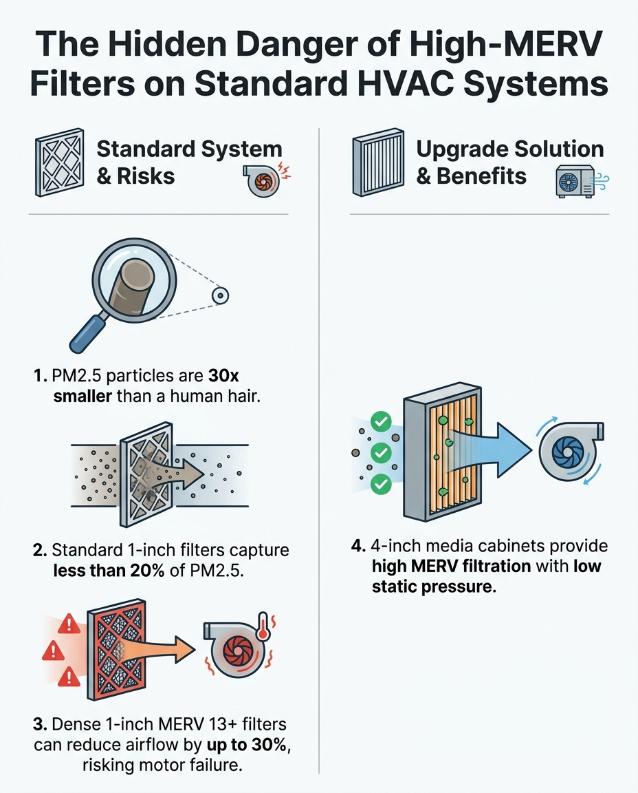 The Hidden Danger of High-MERV Filters on Standard HVAC Systems