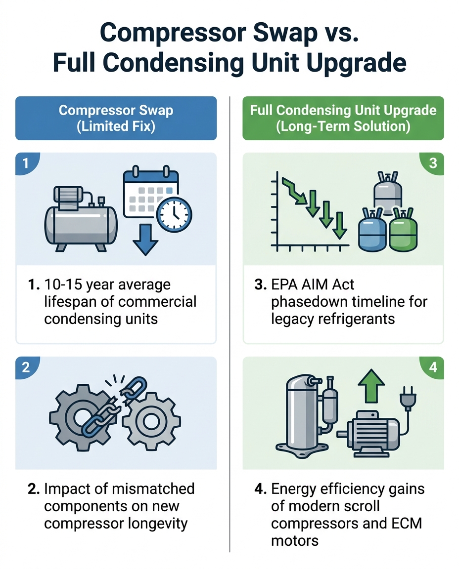 Compressor Swap vs. Full Condensing Unit Upgrade