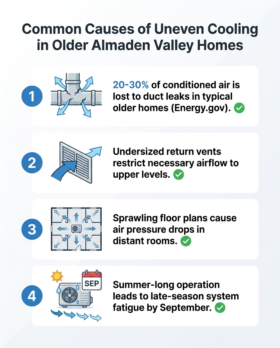 Common Causes of Uneven Cooling in Older Almaden Valley Homes