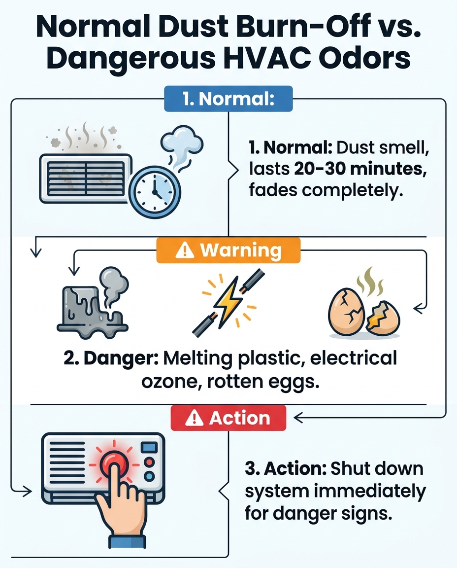 Normal Dust Burn-Off vs. Dangerous HVAC Odors