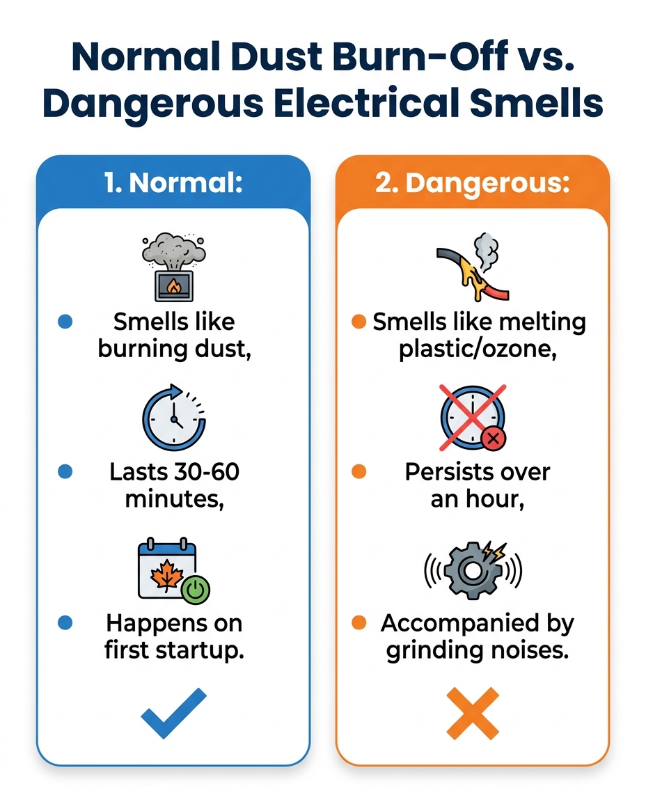 Normal Dust Burn-Off vs. Dangerous Electrical Smells