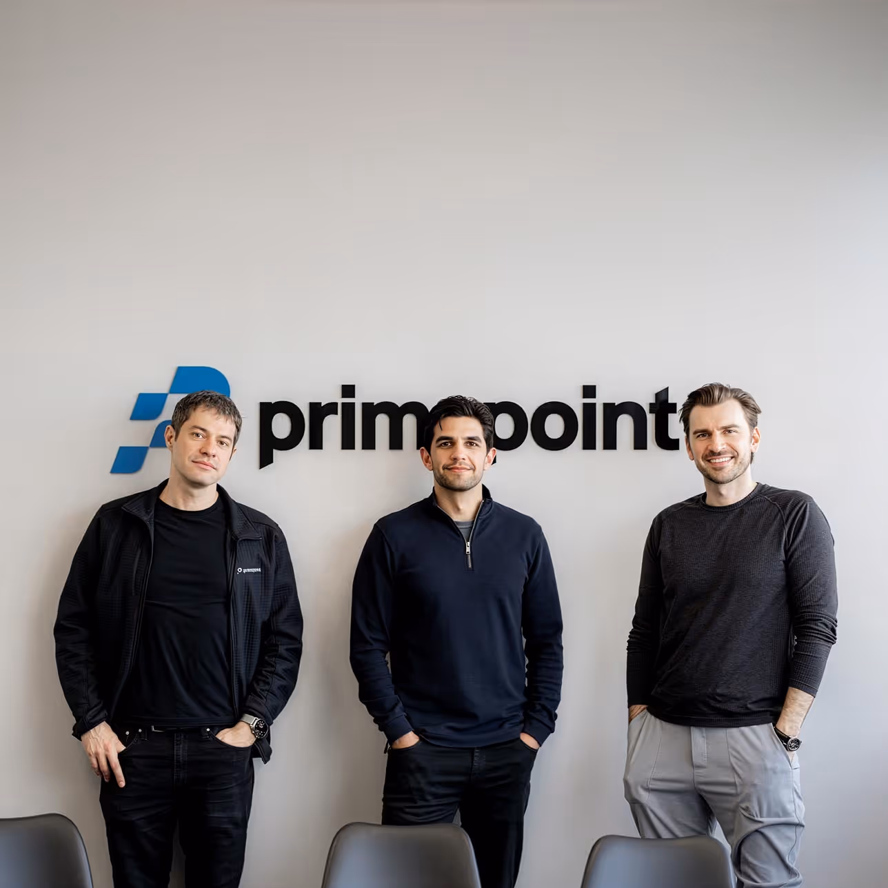 Primepoint team photo of Lubomir, Hamid and Kamran