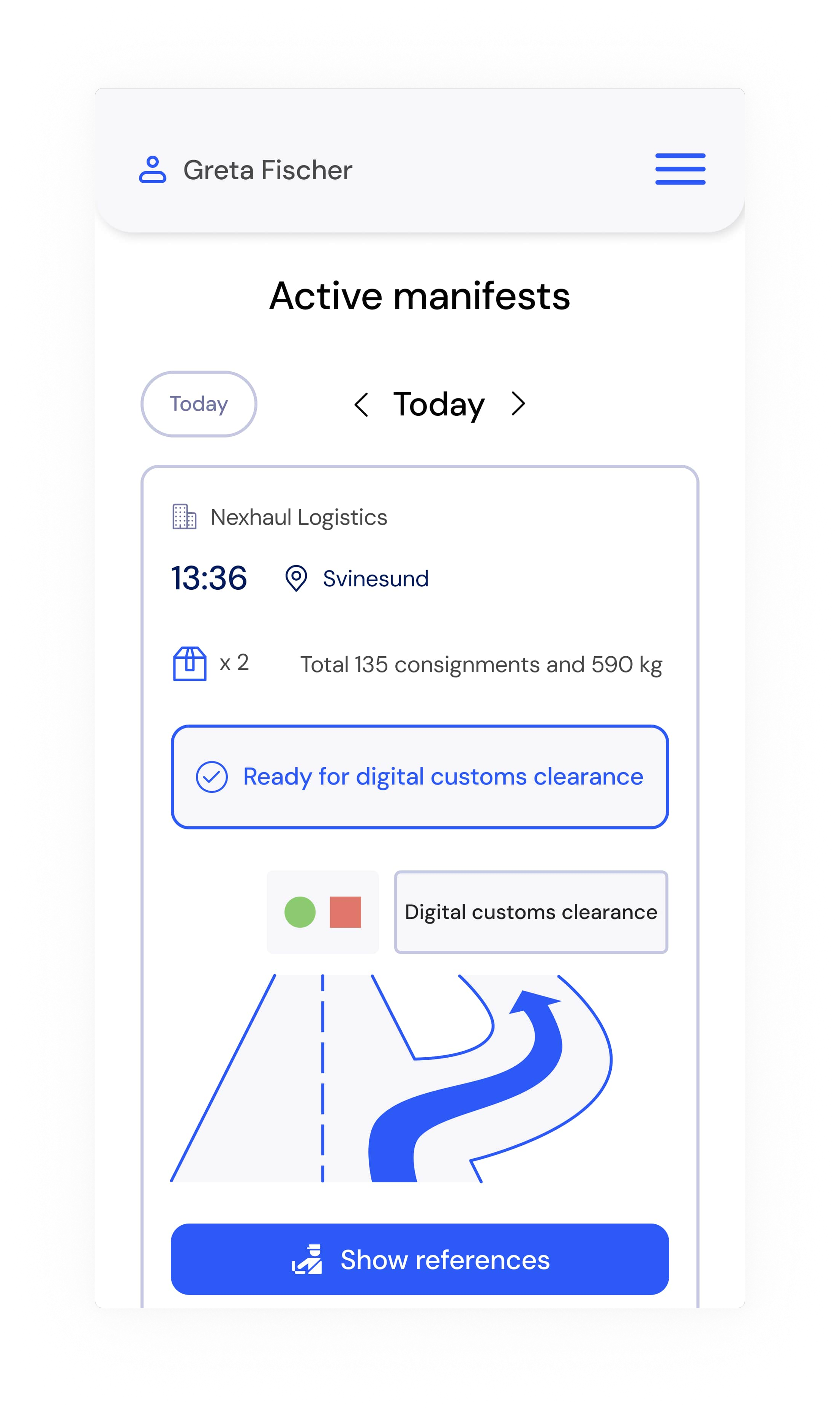 mockup de versión mobile de Roadlink