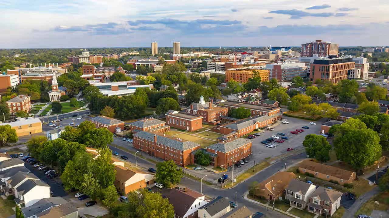 Downtown Lexington skyline representing local foundation repair service area