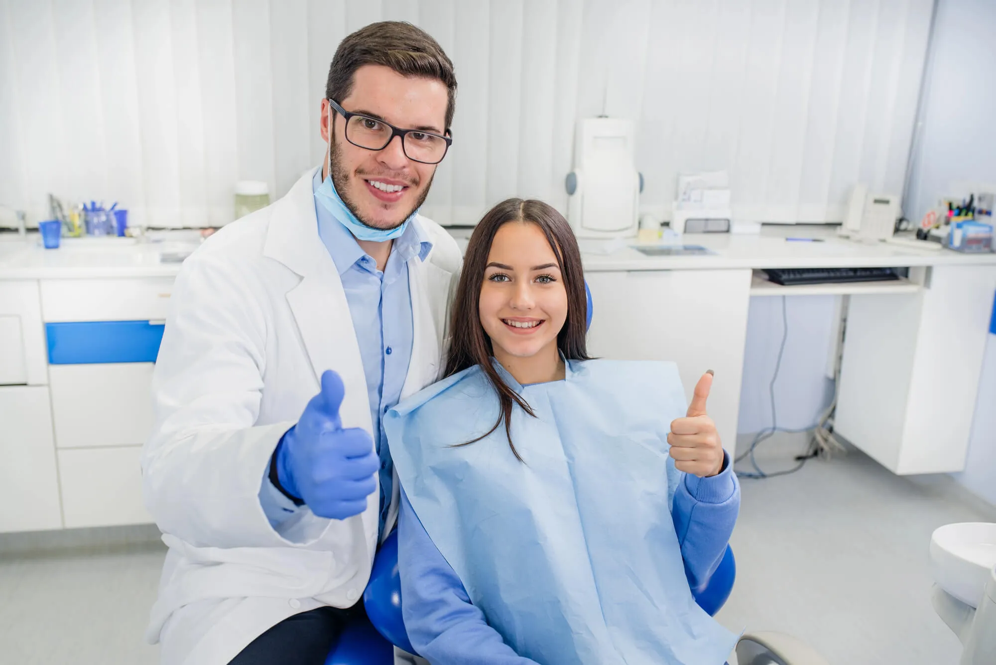 Pediatric dentist and patient