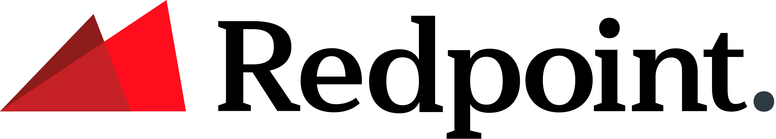Redpoint logo with red overlapping triangular shapes followed by the word 'REDPOINT' in black capital letters and a small gray trademark symbol.
