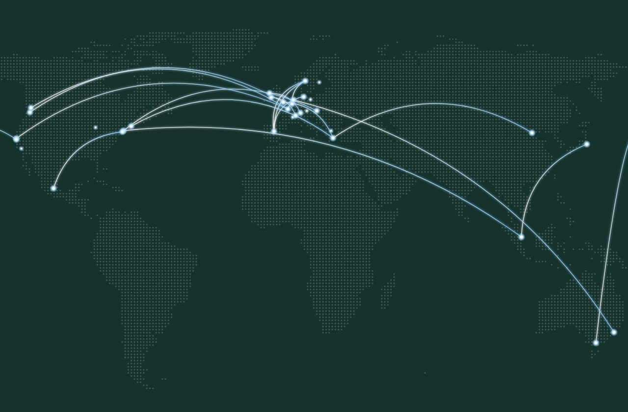 World map showing cross-border transactions advised by Venero