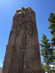 Cracks that are climbable are hand-carved into the climbing wall at Vail Ski Area.