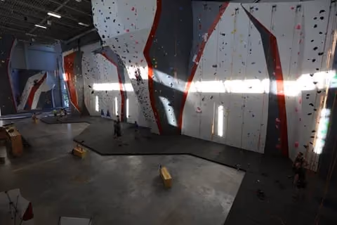 Adventure Rock MKE you can see the 5.5″ carpet-bonded foam flooring
