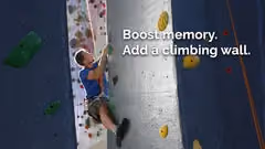 boost memory with climbing wall