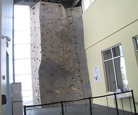 Catonsville Family Center Y rock climbing wall designed and constructed by Eldorado Climbing Walls