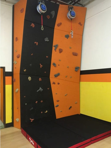 The two lane climbing wall with TRUBLUE Auto Belays