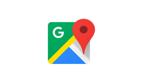 Google Maps app icon with a red location pin over a stylized map.
