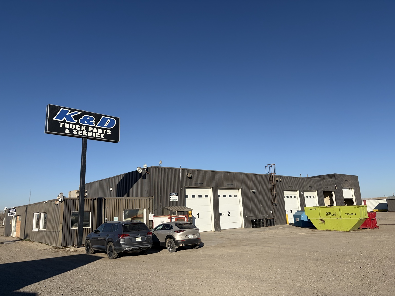 K&D roadside sign and shop entrance