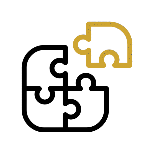 A gif of a puzzle piece fitting into a puzzle, demonstrating adaptability. 