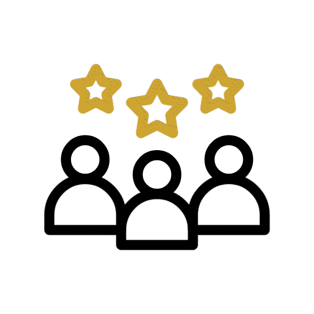 A gif demonstrating team responsibility with three icons of people collaborating.