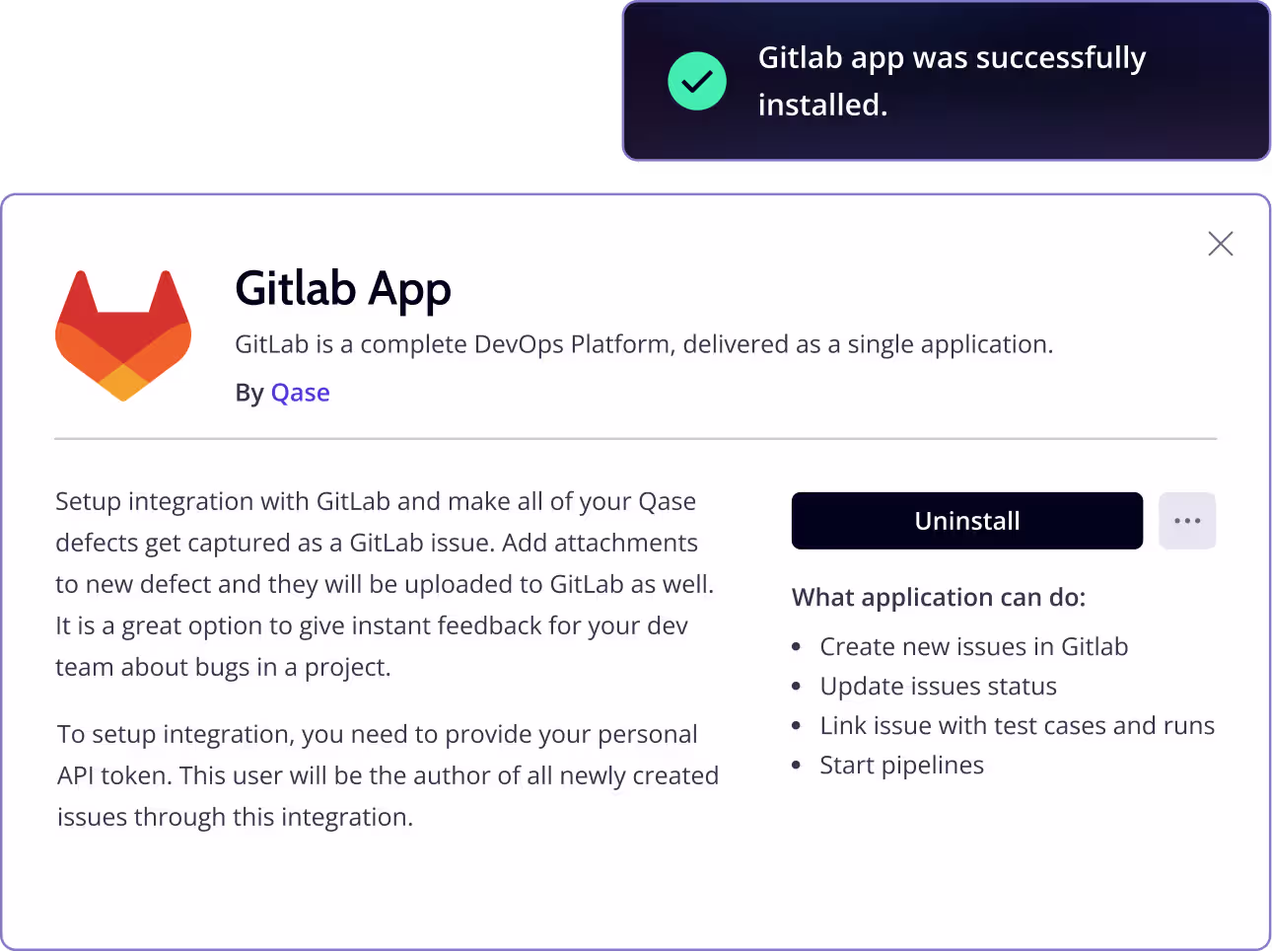 Qase Screenshot - Control System