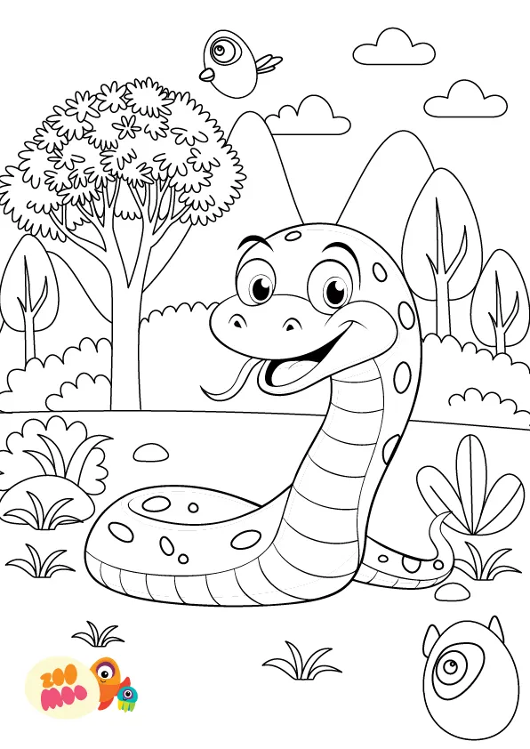Lunar New Year snake colouring sheet