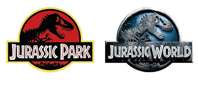 Jurassic Park and Jurassic World logos side by side with the word 'Takeover' beneath, representing a dinosaur-themed franchise crossover or event.