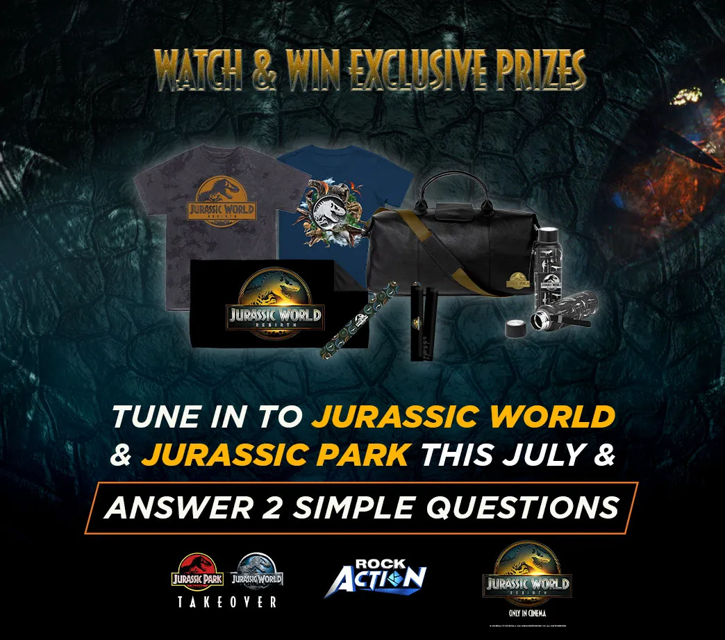 Jurassic World Watch and Win banner