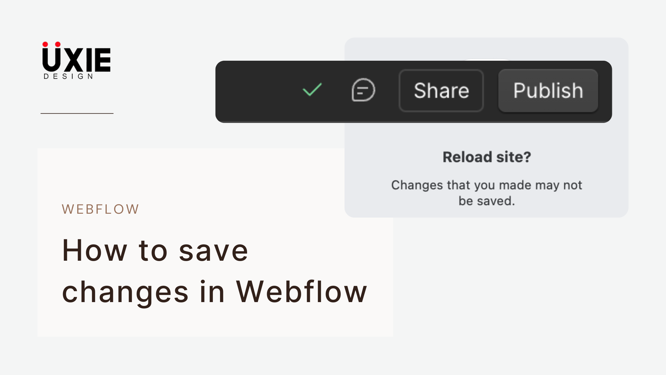 How to save changes in Webflow