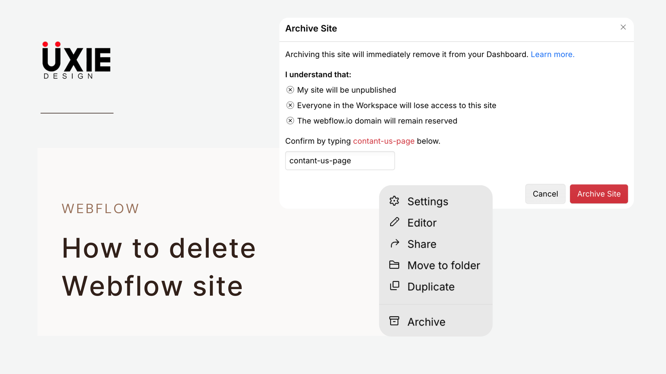 How to Delete Webflow Site-45 seconds guide
