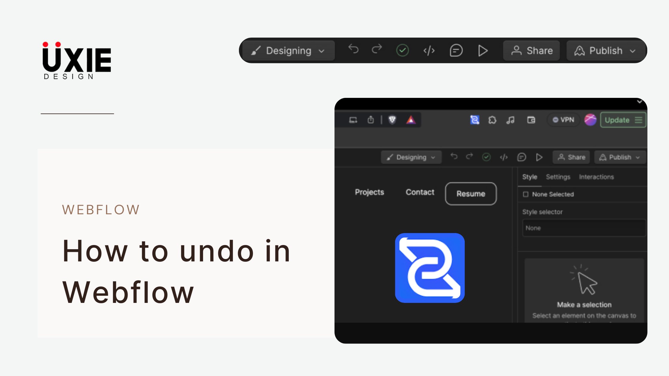 How to undo in Webflow