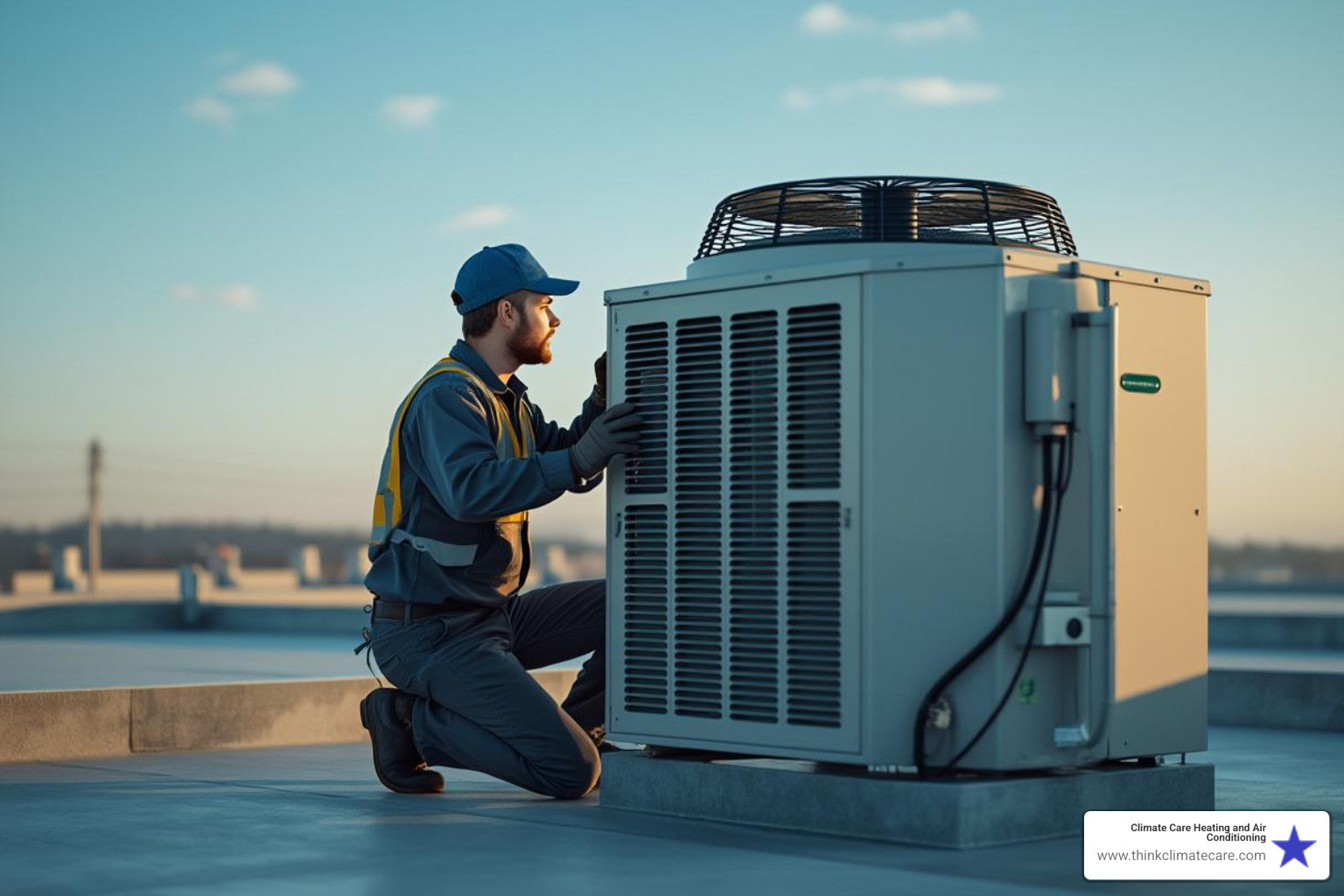 technician inspecting commercial HVAC unit - HVAC repair Lodi technician inspecting commercial HVAC unit - HVAC repair Lodi