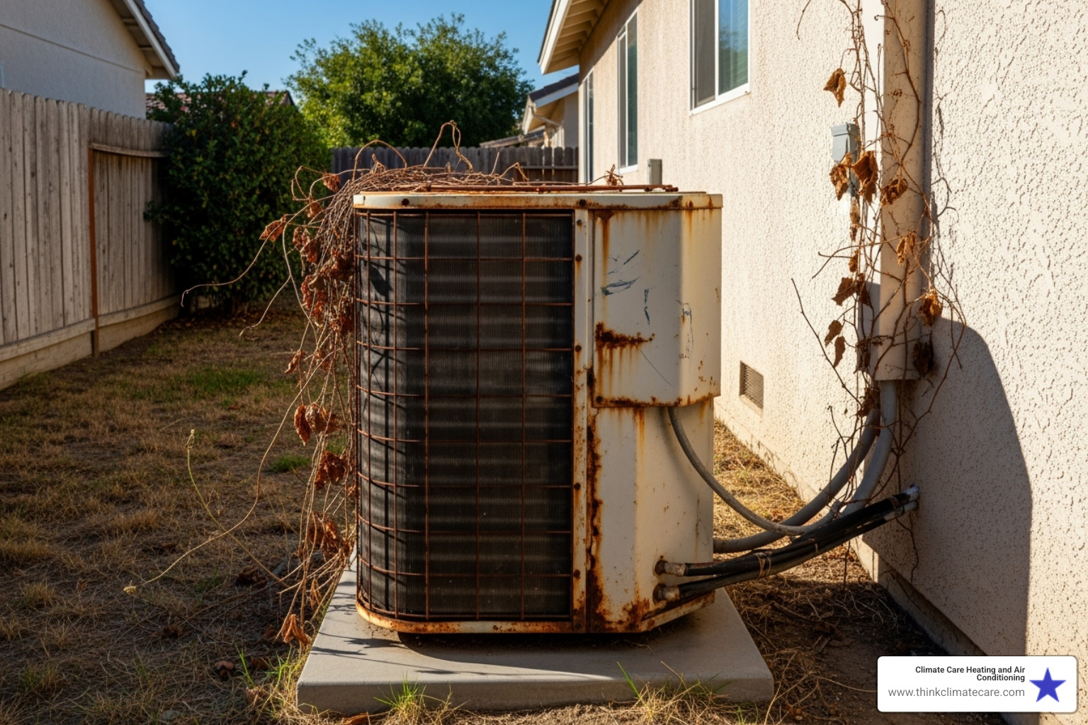 an old, inefficient outdoor AC unit - ac installation sacramento ca