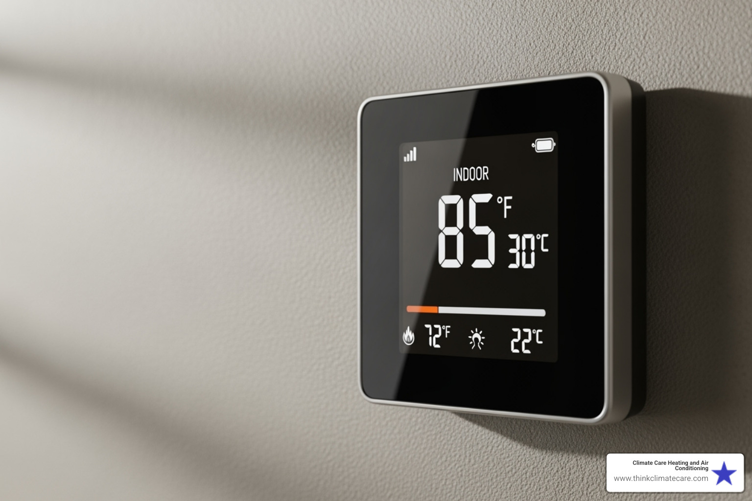 thermostat showing high indoor temperature - sacramento air conditioning