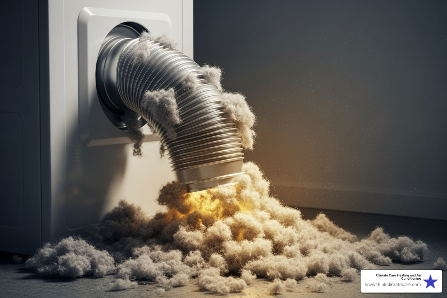 Dangerously clogged dryer vent full of lint - Sacramento duct cleaning