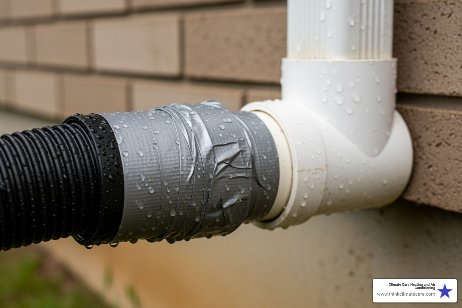 Wet/dry vacuum hose sealed to the outdoor drain line exit - ac drain clogged