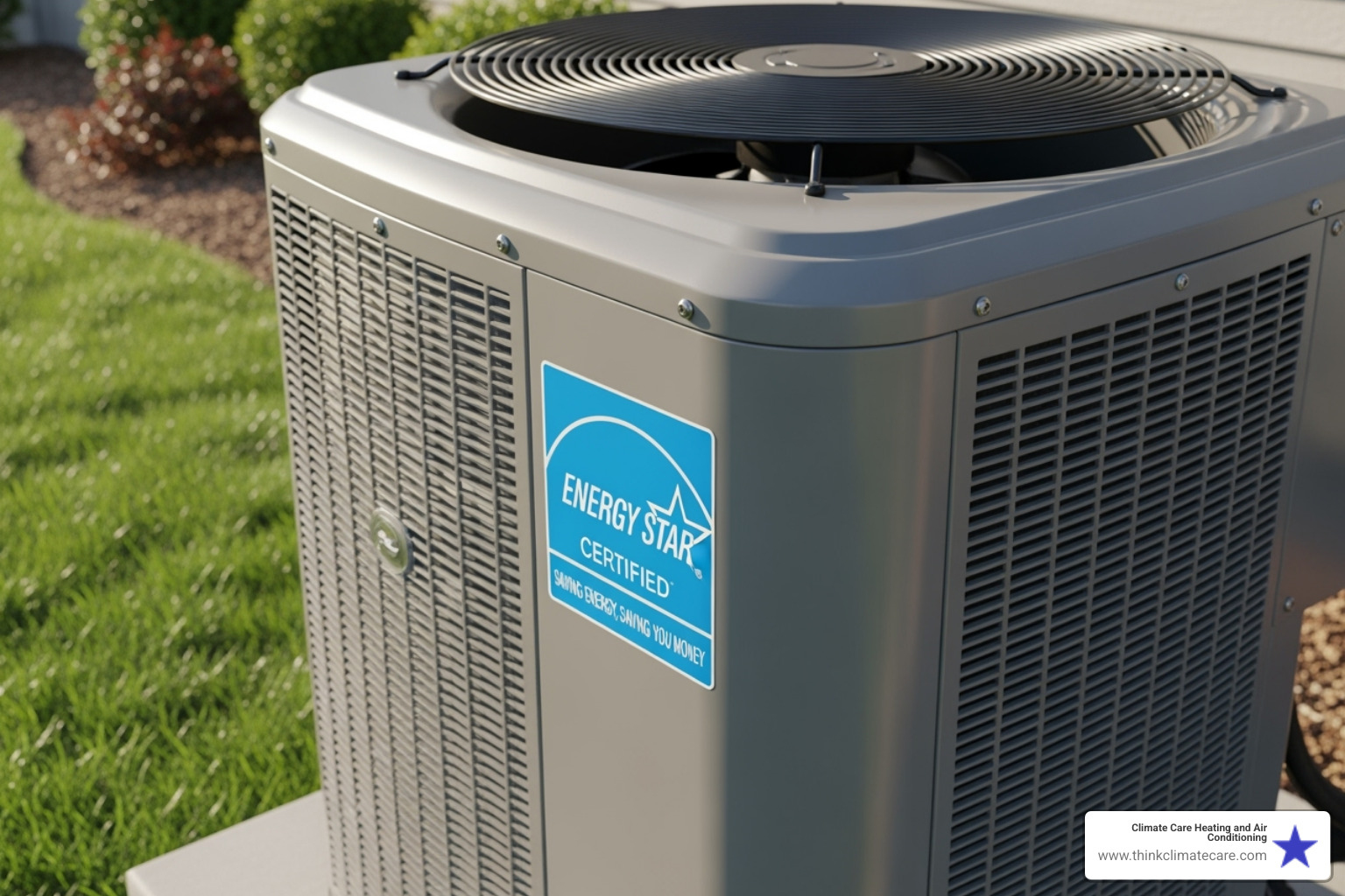 ENERGY STAR label on an HVAC unit - energy efficient HVAC