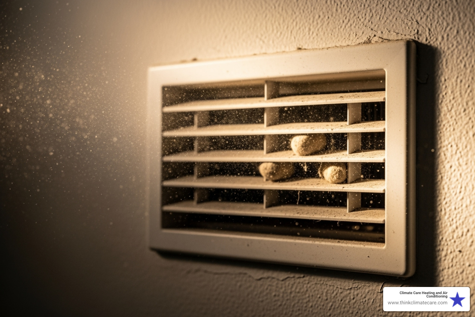 dust blowing from an air vent - air duct maintenance sacramento