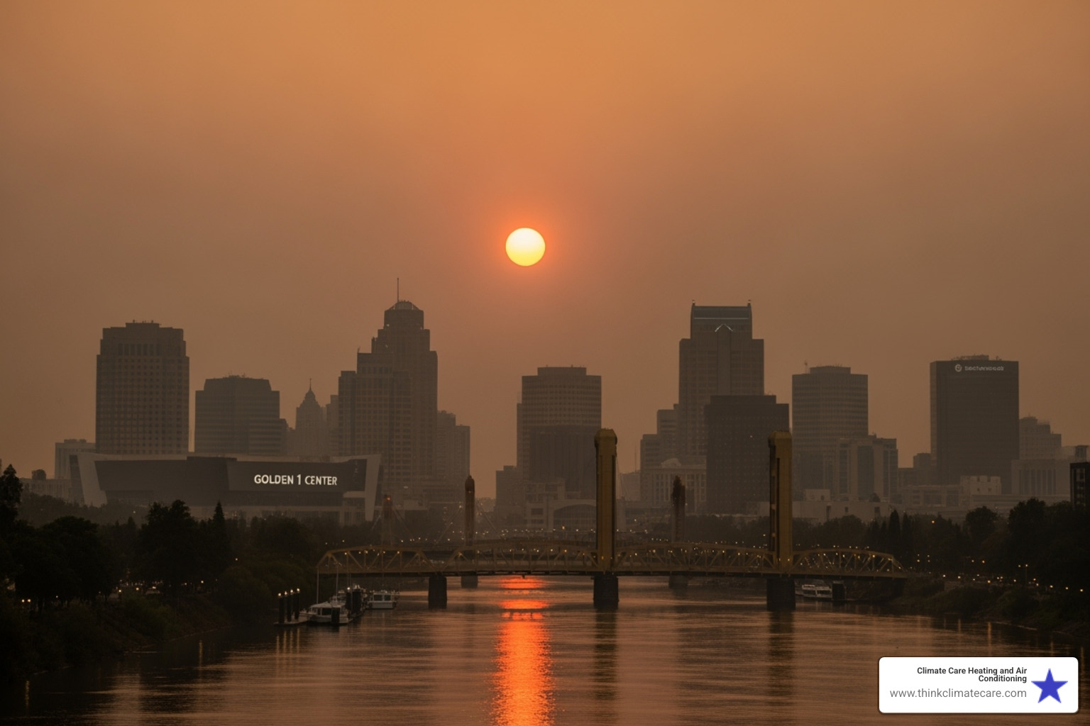 Sacramento skyline hazy with wildfire smoke - air filter replacement sacramento Sacramento skyline hazy with wildfire smoke - air filter replacement sacramento