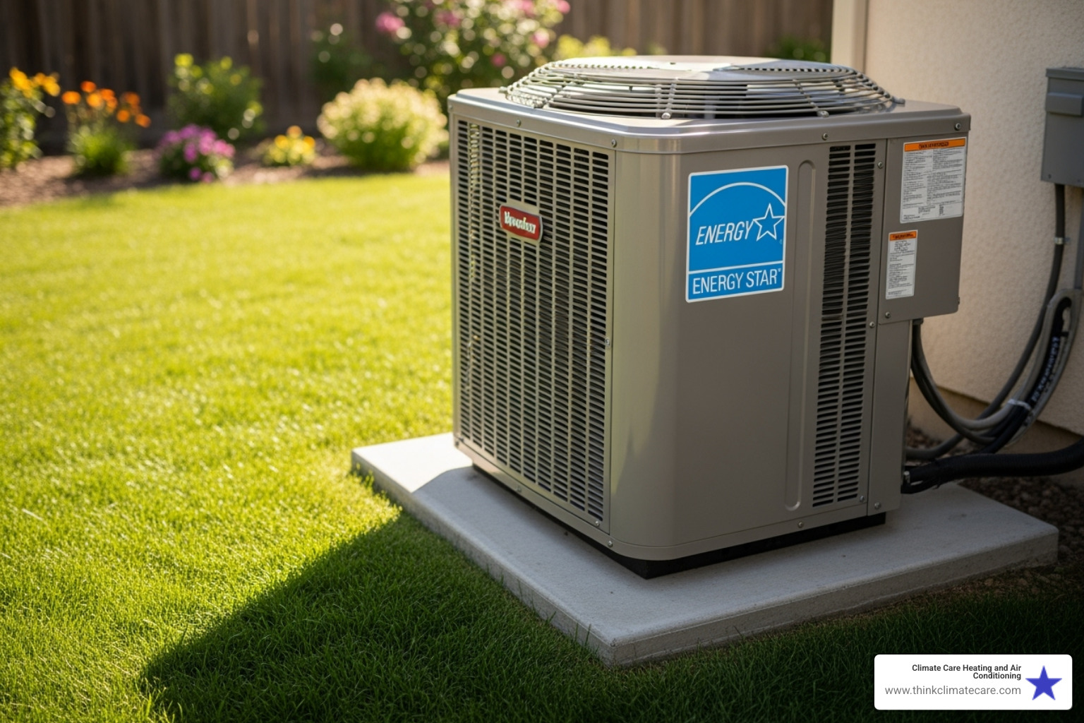 An ENERGY STAR logo prominently displayed on a new AC unit - ac installation stockton