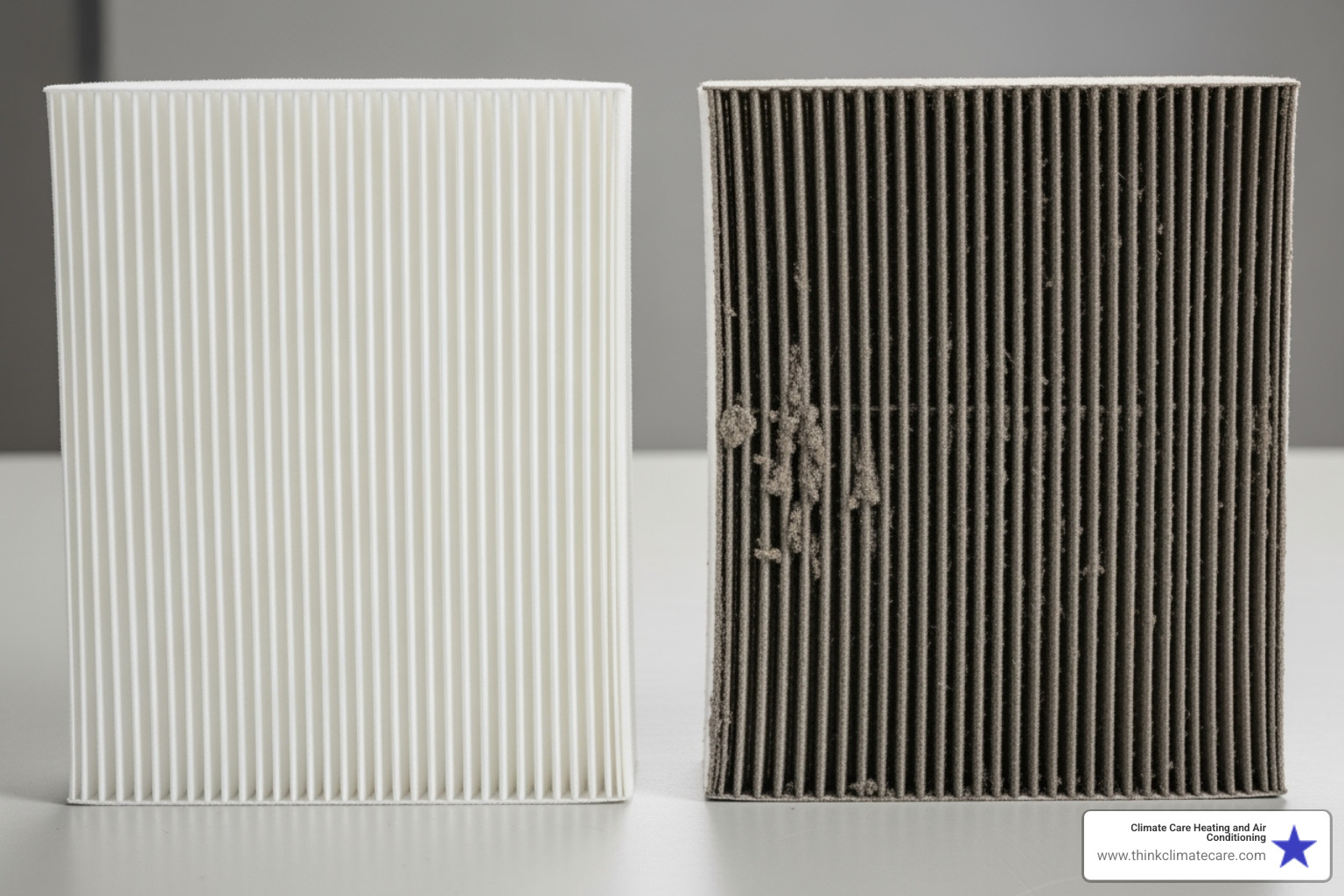 Clean air filter next to a dirty one - emergency ac repair sacramento Clean air filter next to a dirty one - emergency ac repair sacramento
