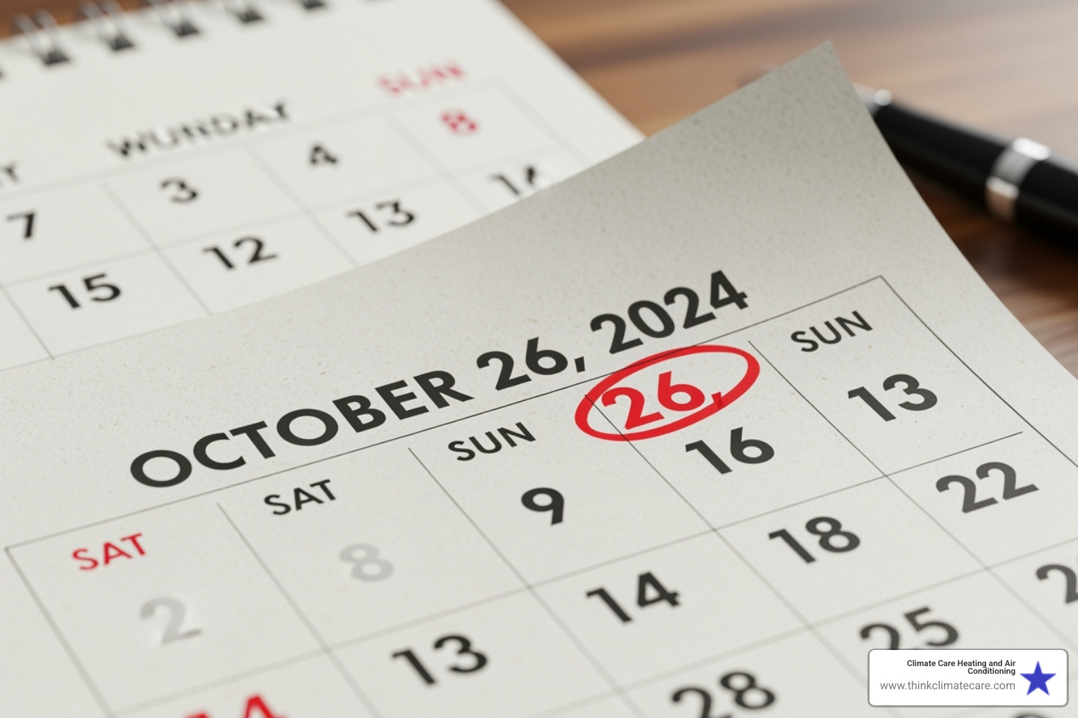 calendar page with "HVAC Tune-Up" marked - hvac maintenance manteca calendar page with "HVAC Tune-Up" marked - hvac maintenance manteca