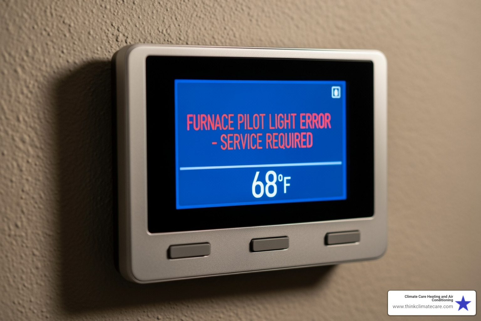 thermostat displaying an error or a furnace's pilot light - furnace repair company manteca ca