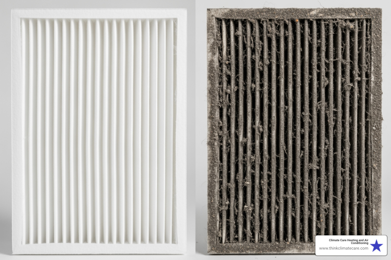 clean vs. dirty furnace air filter - My furnace is making a weird noise. Who can I call for furnace repair in the greater Sacramento area?