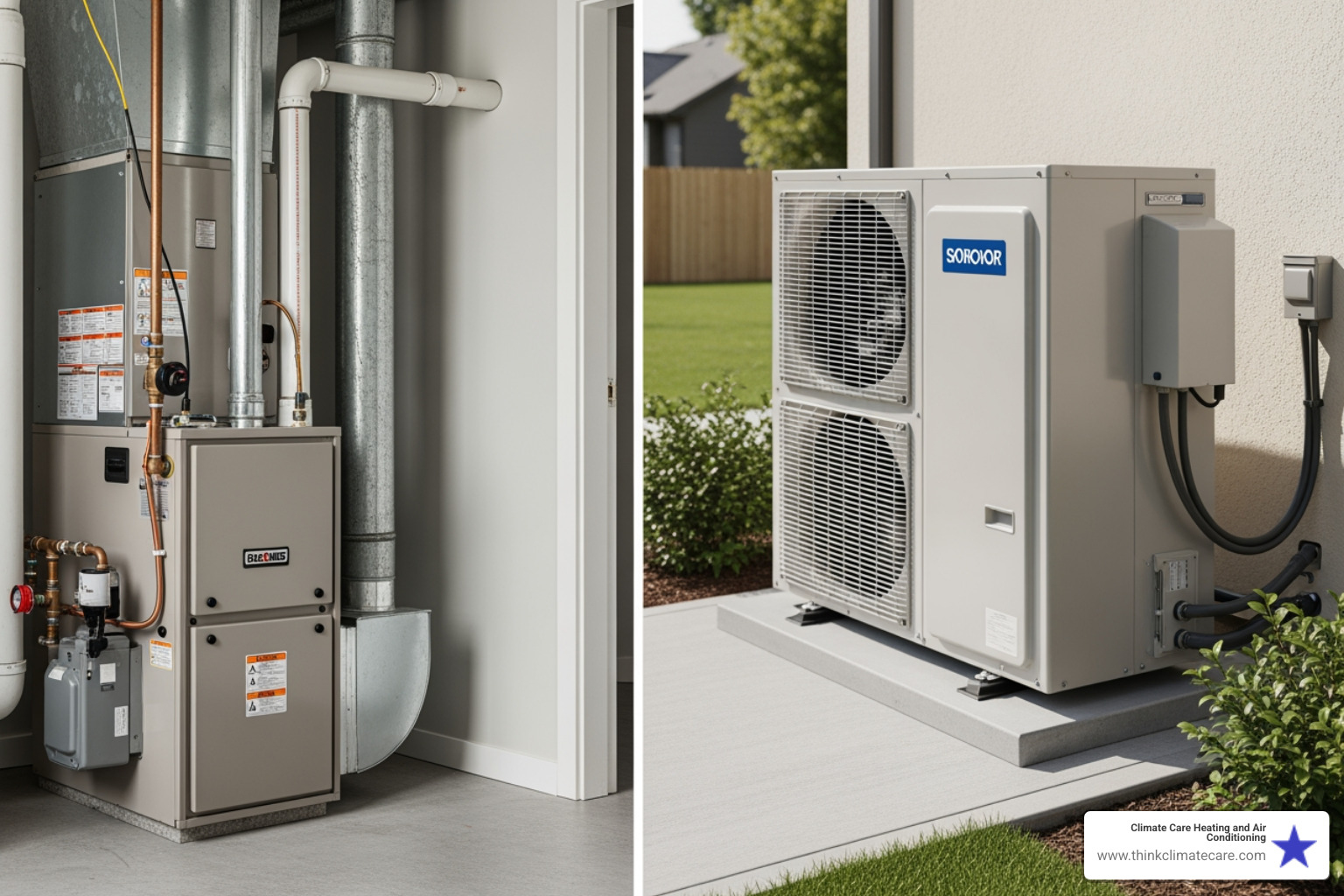 different heating systems including a furnace and a heat pump - best furnace repair stockton ca