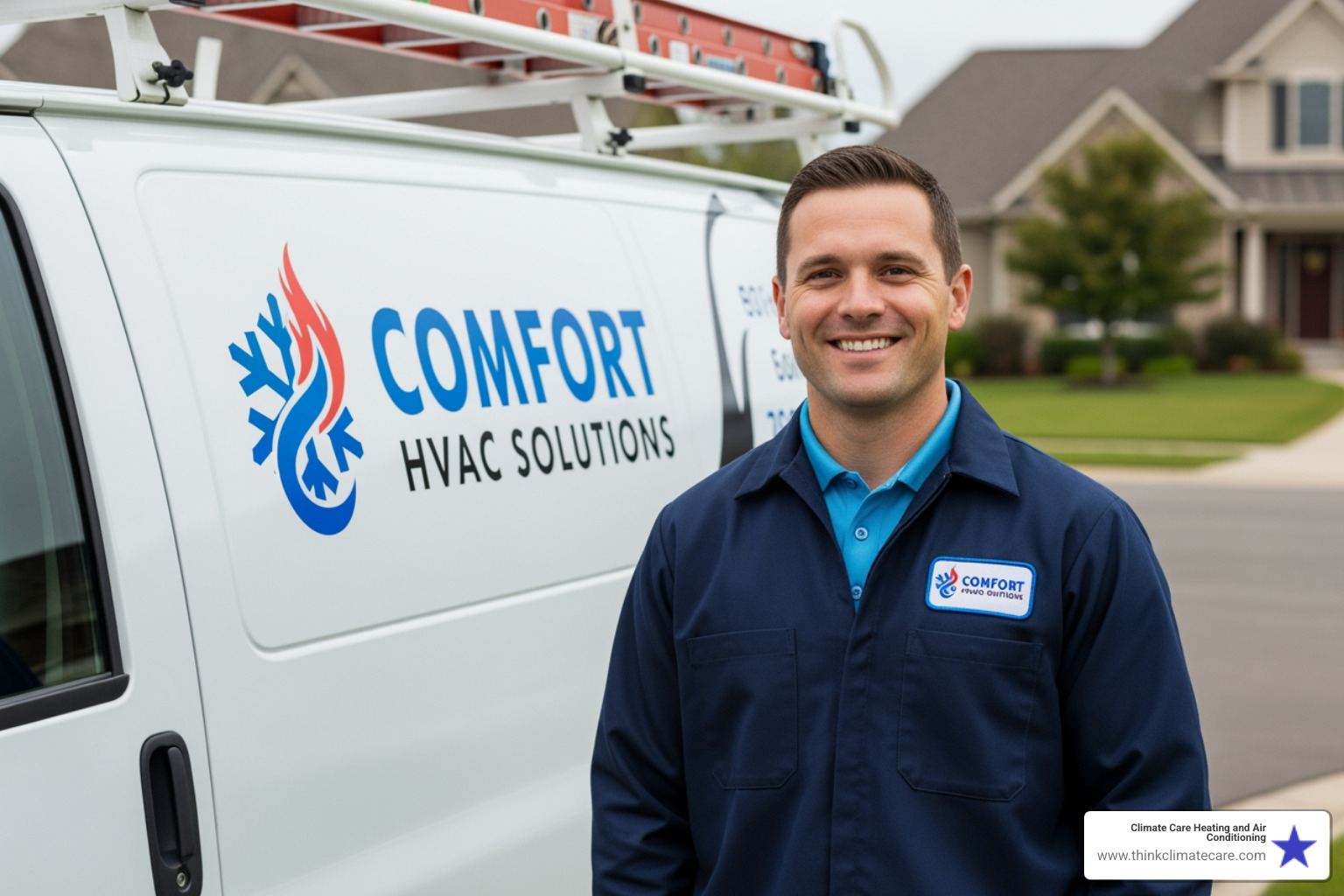 branded service van with a friendly technician - furnace installation in lathrop ca